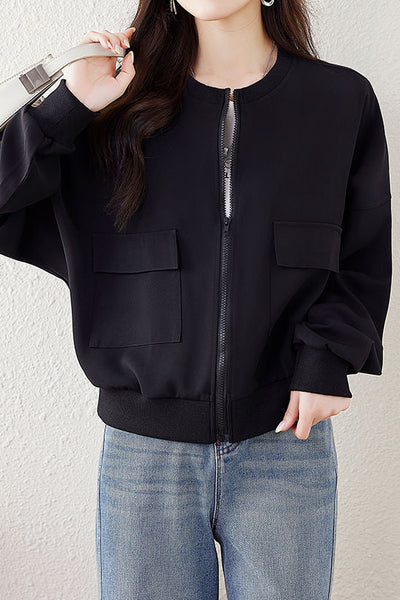 Simple Casual Baseball Jacket Coat
