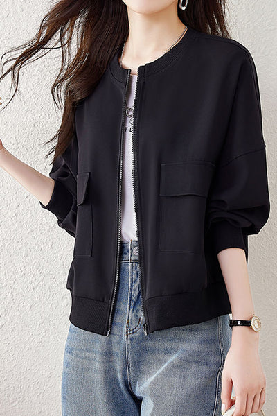 Simple Casual Baseball Jacket Coat