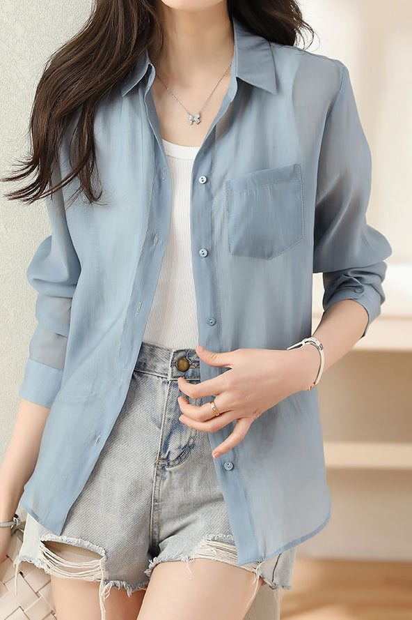 Casual Sheer Sun Protection Shirt - 2 Colors Available