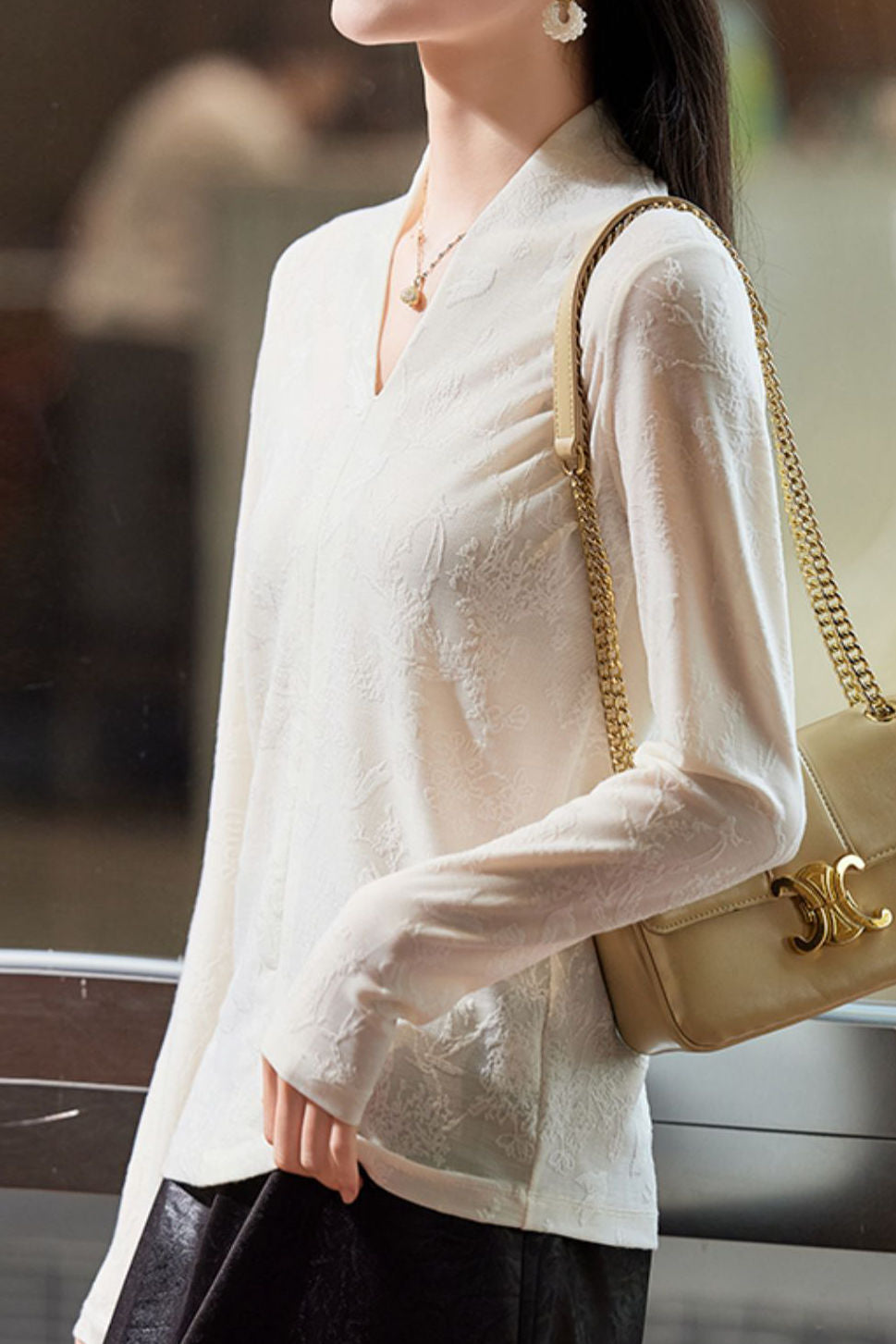 Fashionable Versatile Jacquard T-Shirt