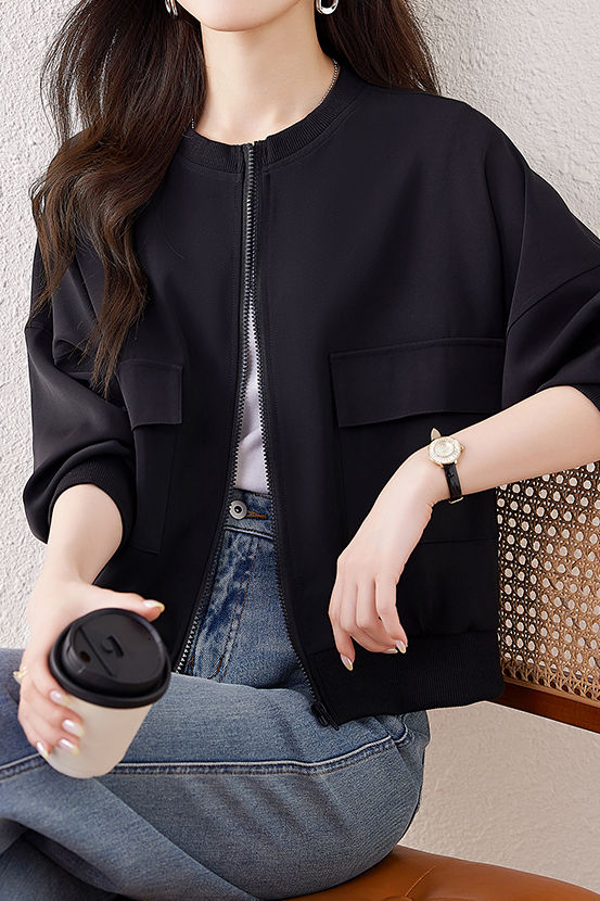 Simple Casual Baseball Jacket Coat