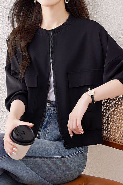 Simple Casual Baseball Jacket Coat