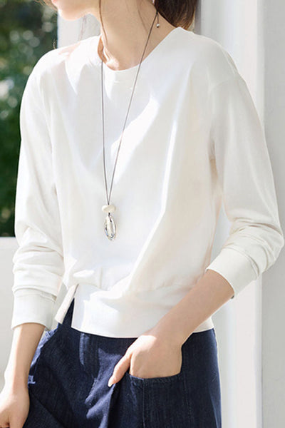 Casual Versatile Round Neck Long-Sleeve T-Shirt
