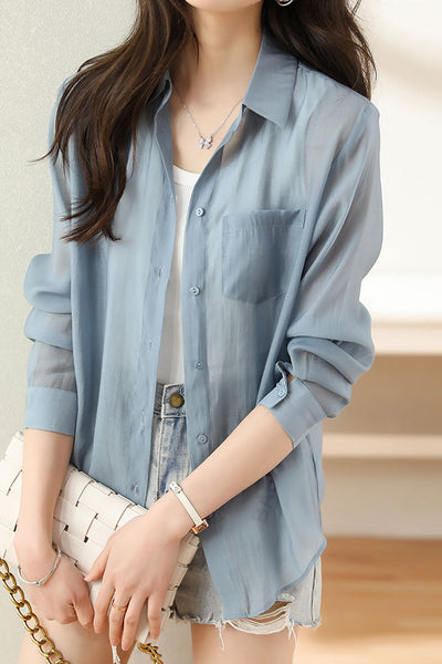 Casual Sheer Sun Protection Shirt - 2 Colors Available