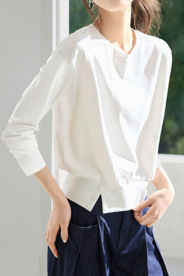 Casual Versatile Round Neck Long-Sleeve T-Shirt