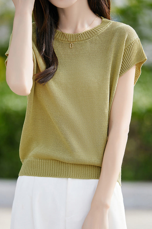 Casual flutter sleeve knit top