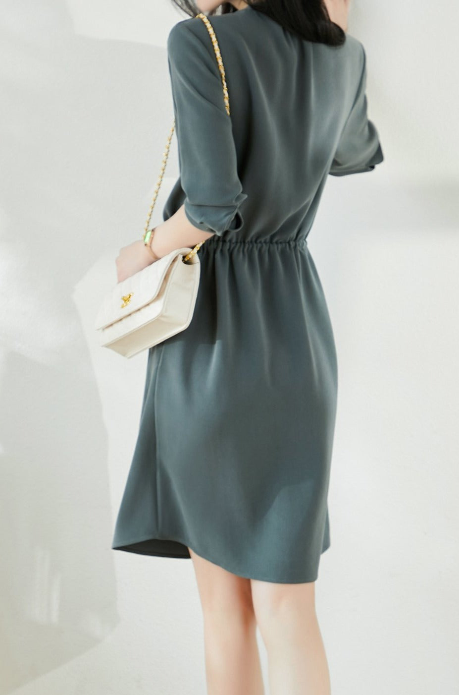 Feminine Skipper Tie-Up Dress