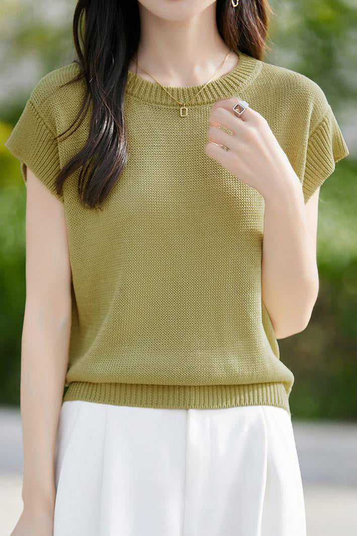 Casual flutter sleeve knit top