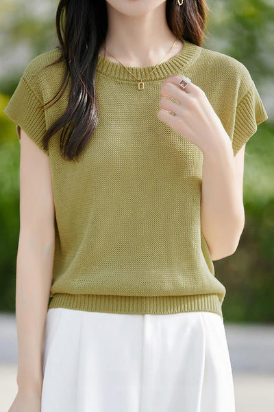 Casual flutter sleeve knit top