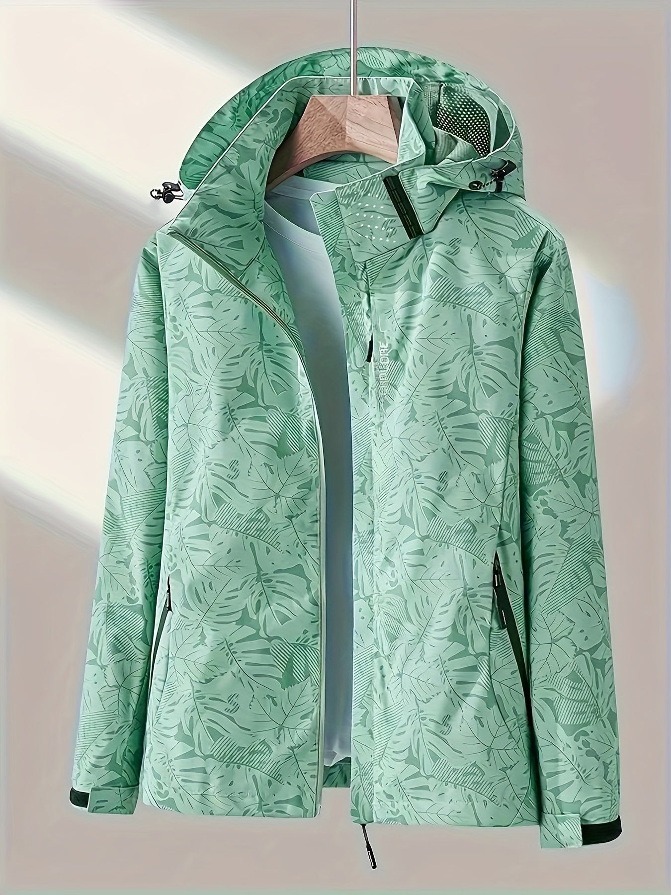 Jasmine | Leaf Printed Windproof Jacket