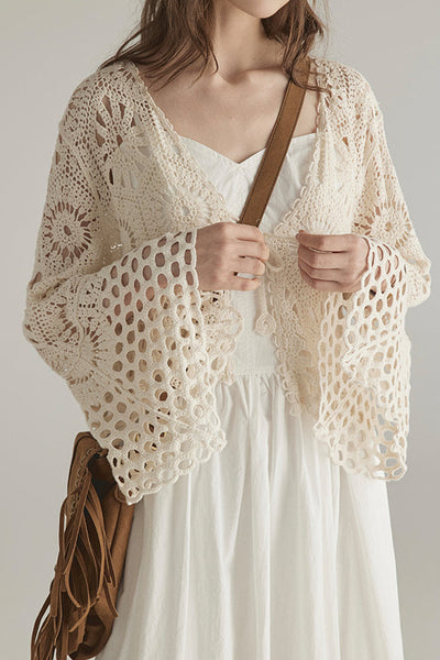 Hollowed-out knitted outerwear
