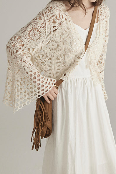 Hollowed-out knitted outerwear