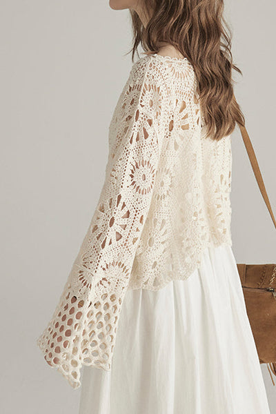 Hollowed-out knitted outerwear