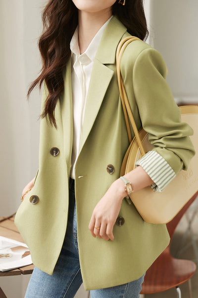 Striped spliced suit jacket