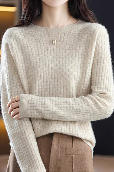 All-matching round-neck knitted top