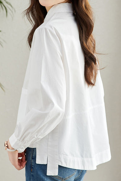 Pure cotton loose commuting shirt