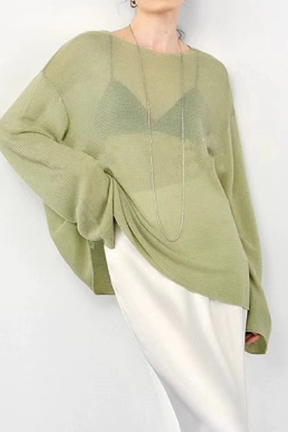 Solid Color Lazy Knitted Sweater