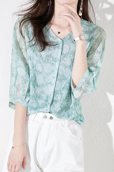 Jacquard Chiffon Shirt