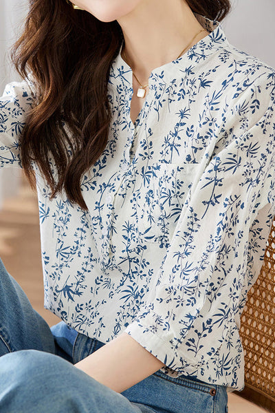 Floral Three-quarter Sleeve Shirt