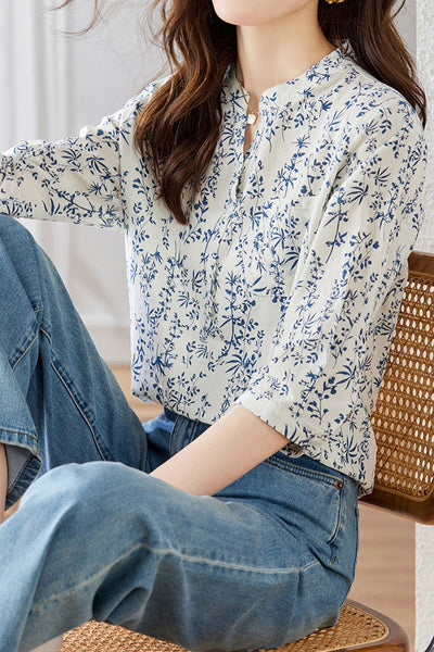 Floral Three-quarter Sleeve Shirt