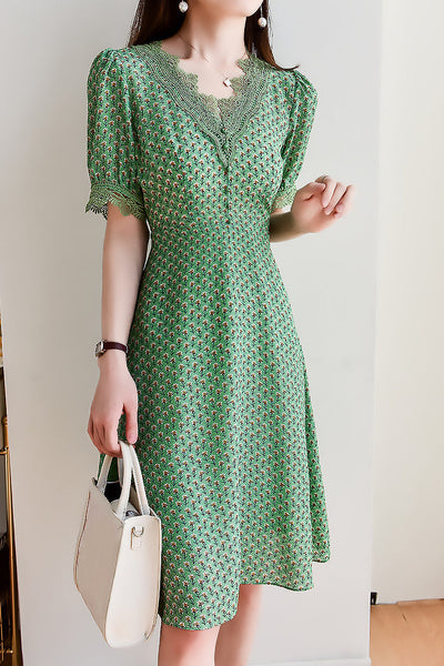 Puff Sleeve Floral Dress