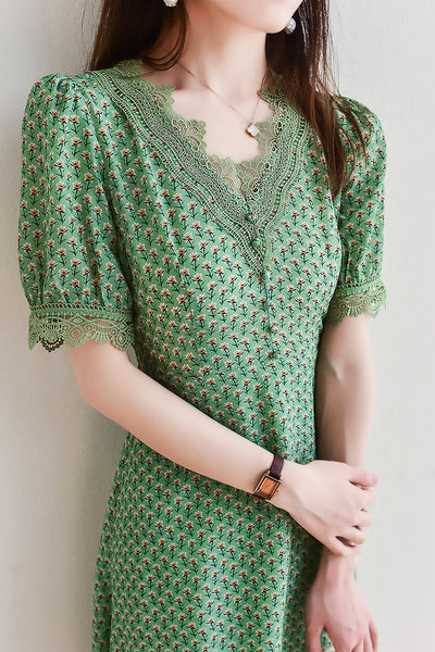 Puff Sleeve Floral Dress