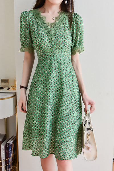 Puff Sleeve Floral Dress