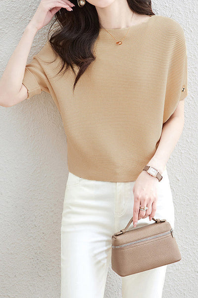 Solid Color Loose Fitting Knitted Sweater