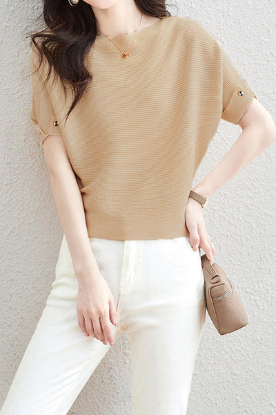 Solid Color Loose Fitting Knitted Sweater