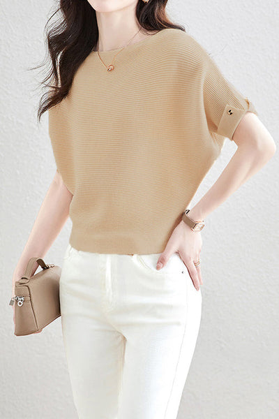 Solid Color Loose Fitting Knitted Sweater
