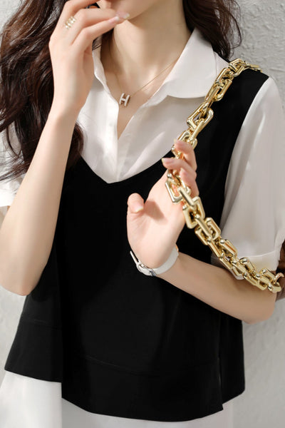 Fashionable Faux Two-Piece Shirt