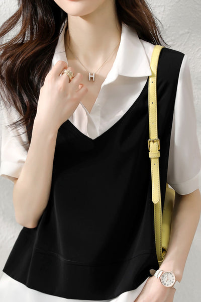 Fashionable Faux Two-Piece Shirt