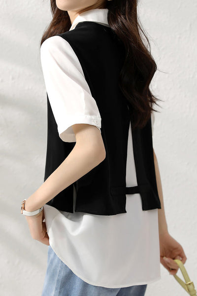 Fashionable Faux Two-Piece Shirt