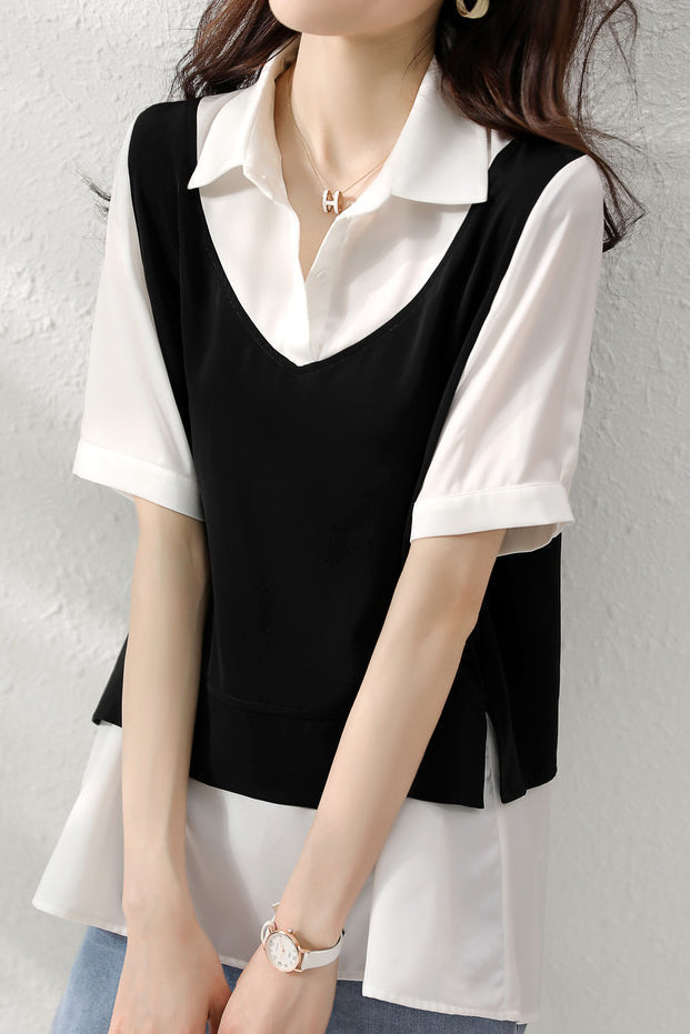Fashionable Faux Two-Piece Shirt