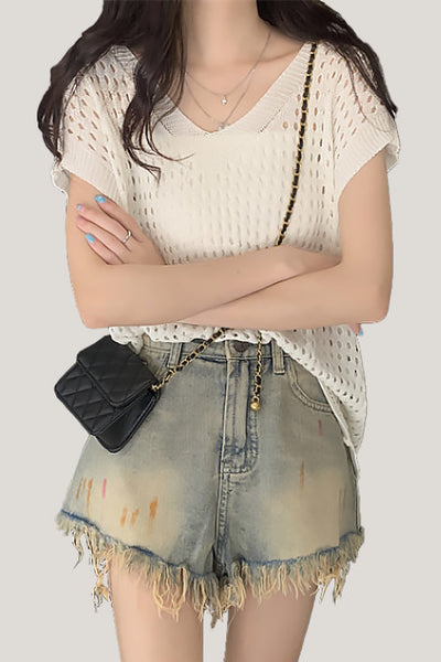 Hollow-out Knitted Vest