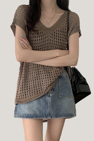 Hollow-out Knitted Vest