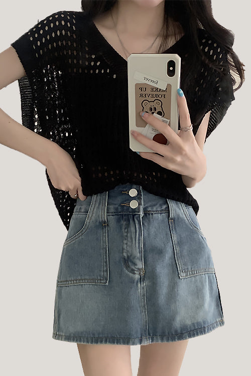 Hollow-out Knitted Vest