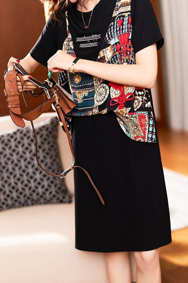Stylish Fake Two-piece Dress