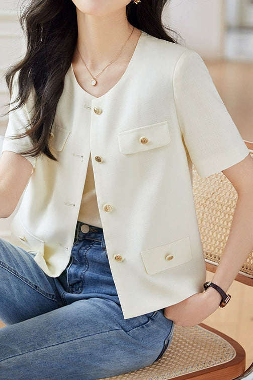 Elegant Short Sleeve Jacket