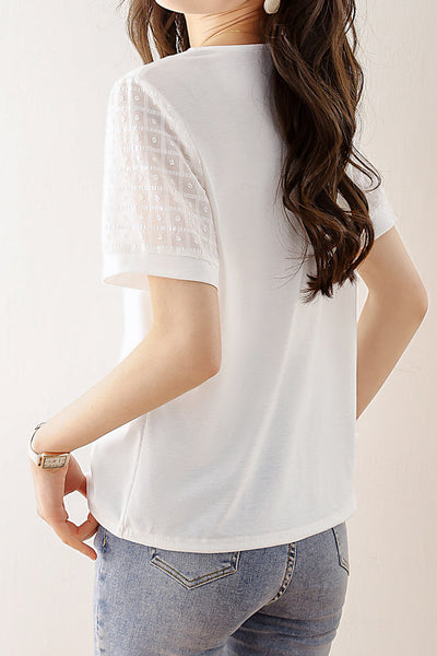 Fashionable V-Neck Short Sleeve