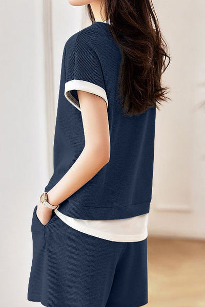 Casual Faux Two-Piece Set