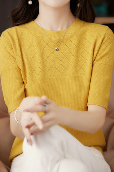 Knit Short Sleeve Top