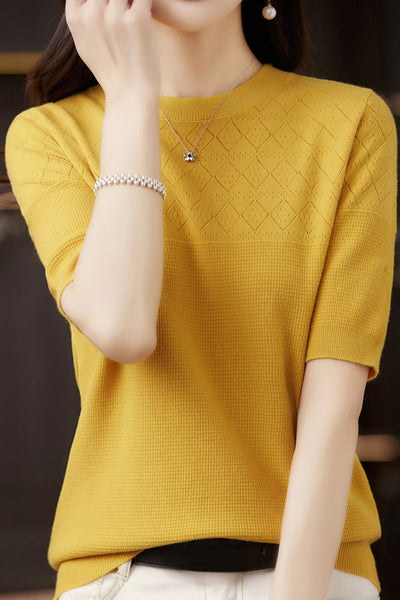 Knit Short Sleeve Top