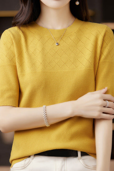 Knit Short Sleeve Top