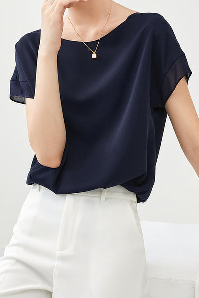 Fashionable Chiffon Short Sleeve Top