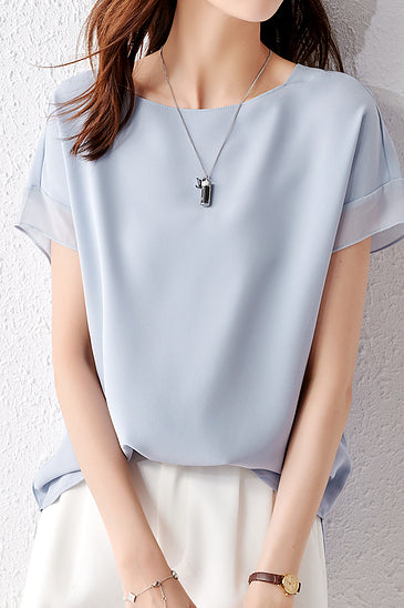Fashionable Chiffon Short Sleeve Top