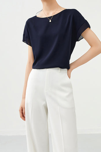 Fashionable Chiffon Short Sleeve Top