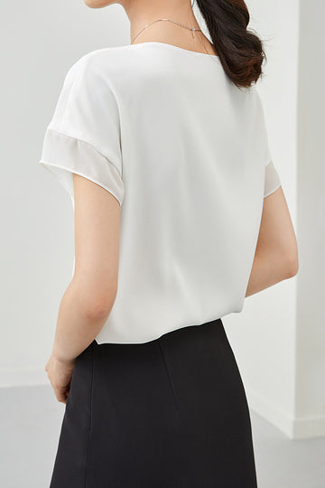 Fashionable Chiffon Short Sleeve Top