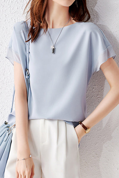 Fashionable Chiffon Short Sleeve Top