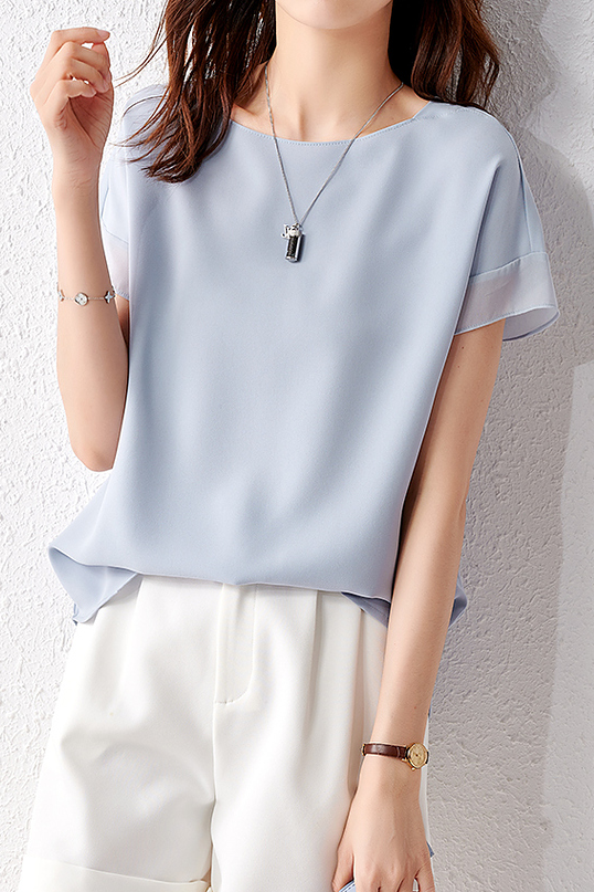 Fashionable Chiffon Short Sleeve Top